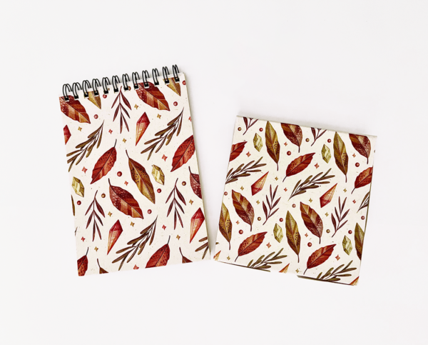 Ensemble carnet et bloc-note automne